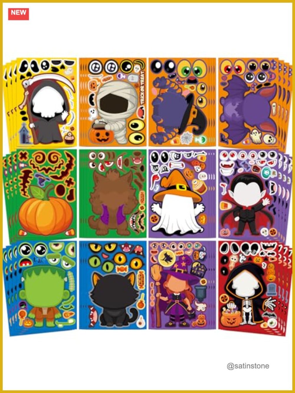 48 Halloween Sticker Scenes DIY Crafts Party Favors